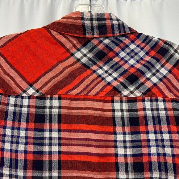 Merona Womens Multicolor Plaid Long Sleeve Collared Button Up Shirt Size XS - Picture 5 of 10